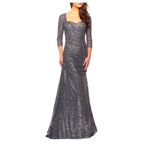 Ruched Sequin Trumpet Gown
LA FEMME